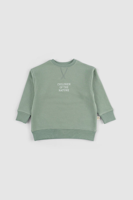 Bebek Sweatshirt Yeşil Organik Pamuk