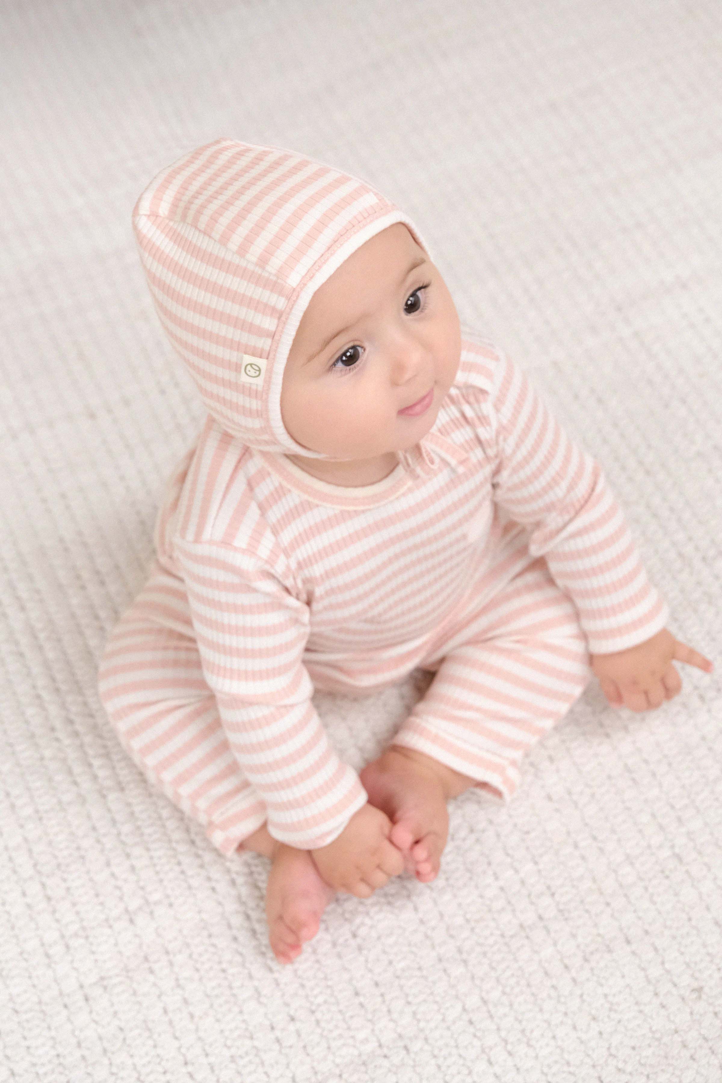 Organik Pamuklu Modal Pembe Bebek İngiliz Şapka Şapka Little Gusto