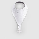 Organik Pamuk Sıvı Geçirmez Cosmos Desen Beyaz Emzik Tutuculu Önlük