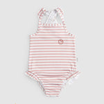 Askılı UV Korumalı Pembe Line Bebek Mayo - Little Gusto - Bebek Mayo