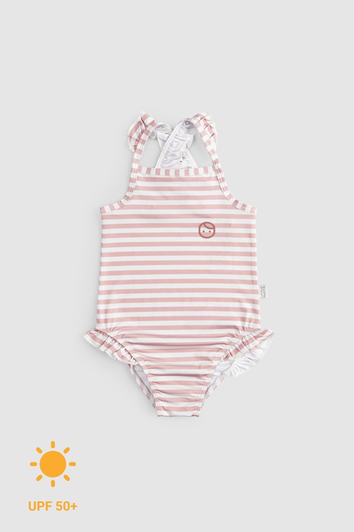 Askılı UV Korumalı Pembe Line Bebek Mayo - Little Gusto - Bebek Mayo