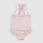 Askılı UV Korumalı Pembe Line Bebek Mayo - Little Gusto - 