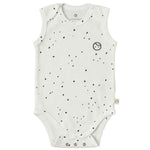 Ayarlanabilir Çıtçıtlı Atlet Cosmos Beyaz Organik Pamuk - Little Gusto - Bebek Zıbın ve Body