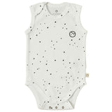 Ayarlanabilir Çıtçıtlı Atlet Cosmos Beyaz Organik Pamuk - Little Gusto - Bebek Zıbın ve Body
