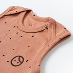 Ayarlanabilir Çıtçıtlı Atlet Cosmos Pembe Organik Pamuk - Little Gusto - 