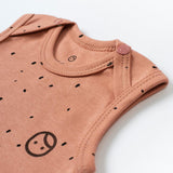 Ayarlanabilir Çıtçıtlı Atlet Cosmos Pembe Organik Pamuk - Little Gusto - 