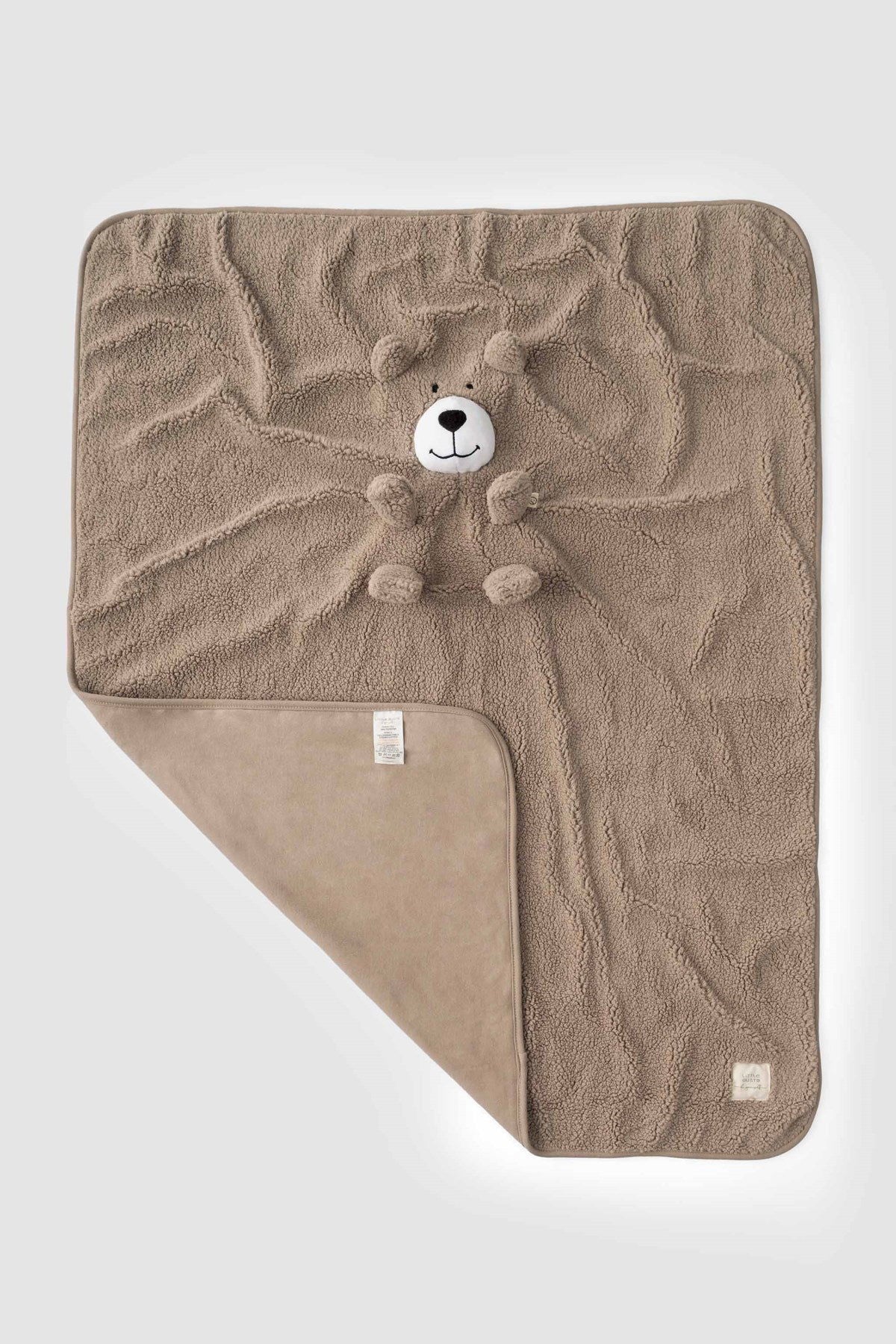 Wellsoft Ayıcık Kahve Bebek Battaniyesi - Little Gusto - 