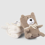 Wellsoft Ayıcık Kahve Bebek Battaniyesi - Little Gusto - 