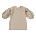 Balon Kollu Sweat Çocuk Bej Organik Pamuk - Little Gusto - Çocuk Sweat
