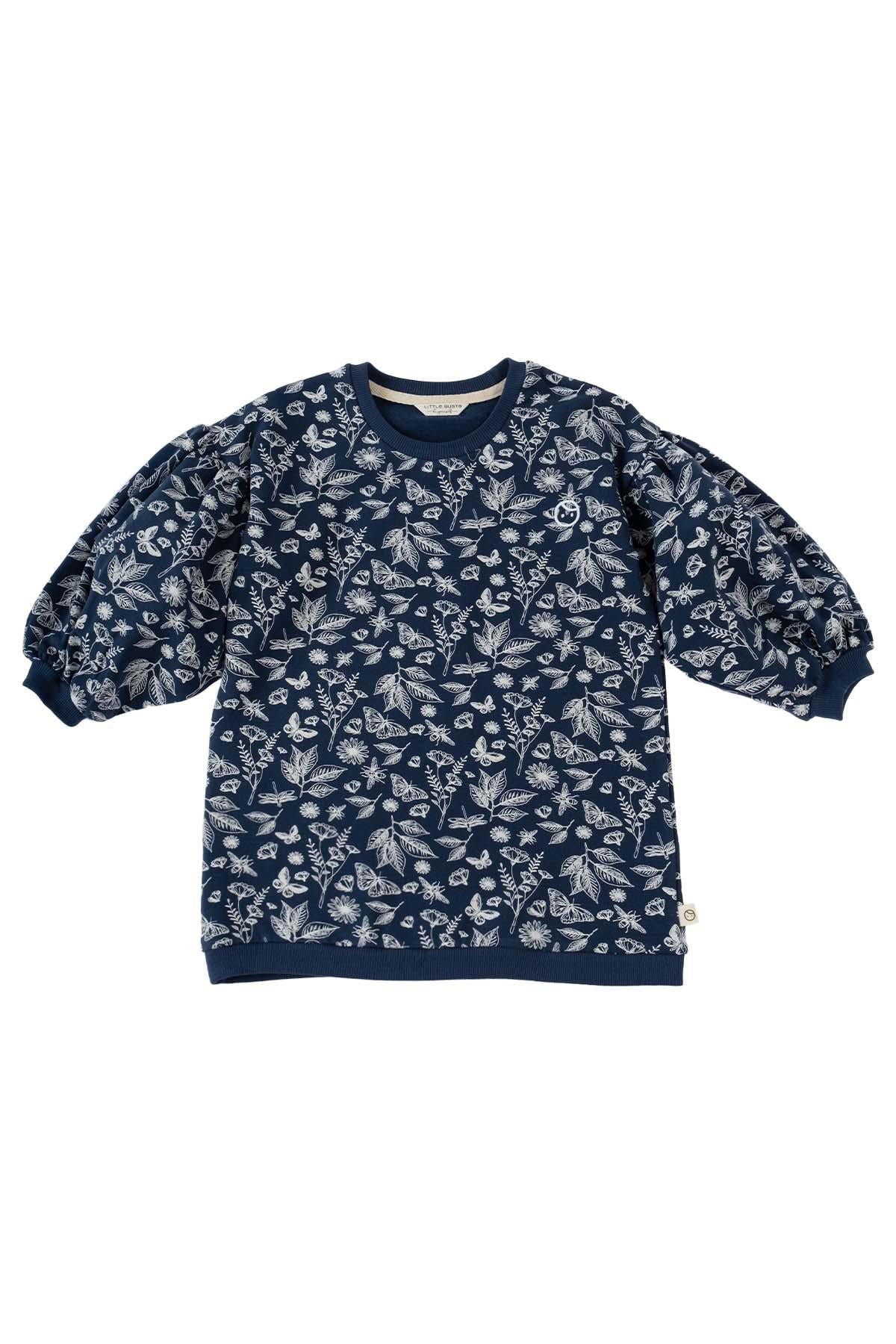 Balon Kollu Sweat Çocuk Orenda Lacivert Organik Pamuk - Little Gusto - Çocuk Sweat