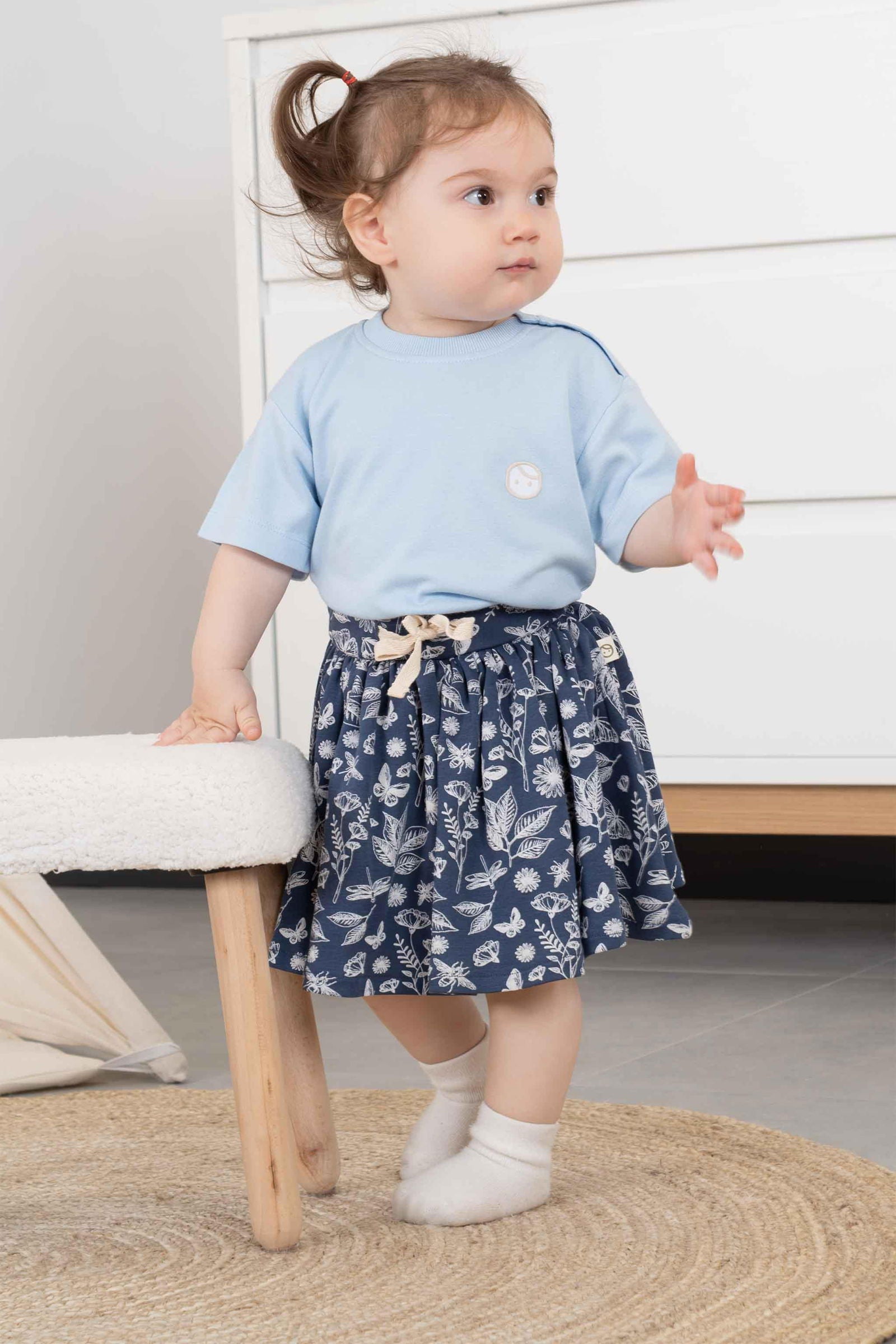 Bambu Çocuk Tişört Mavi - Little Gusto - 