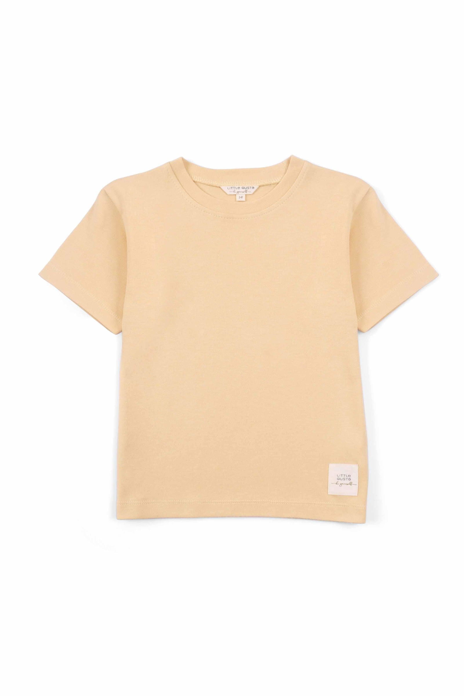 Bambu Oversize Çocuk Tişört Sarı - Little Gusto - 