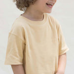Bambu Oversize Çocuk Tişört Sarı - Little Gusto - 