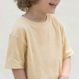 Bambu Oversize Çocuk Tişört Sarı - Little Gusto - 