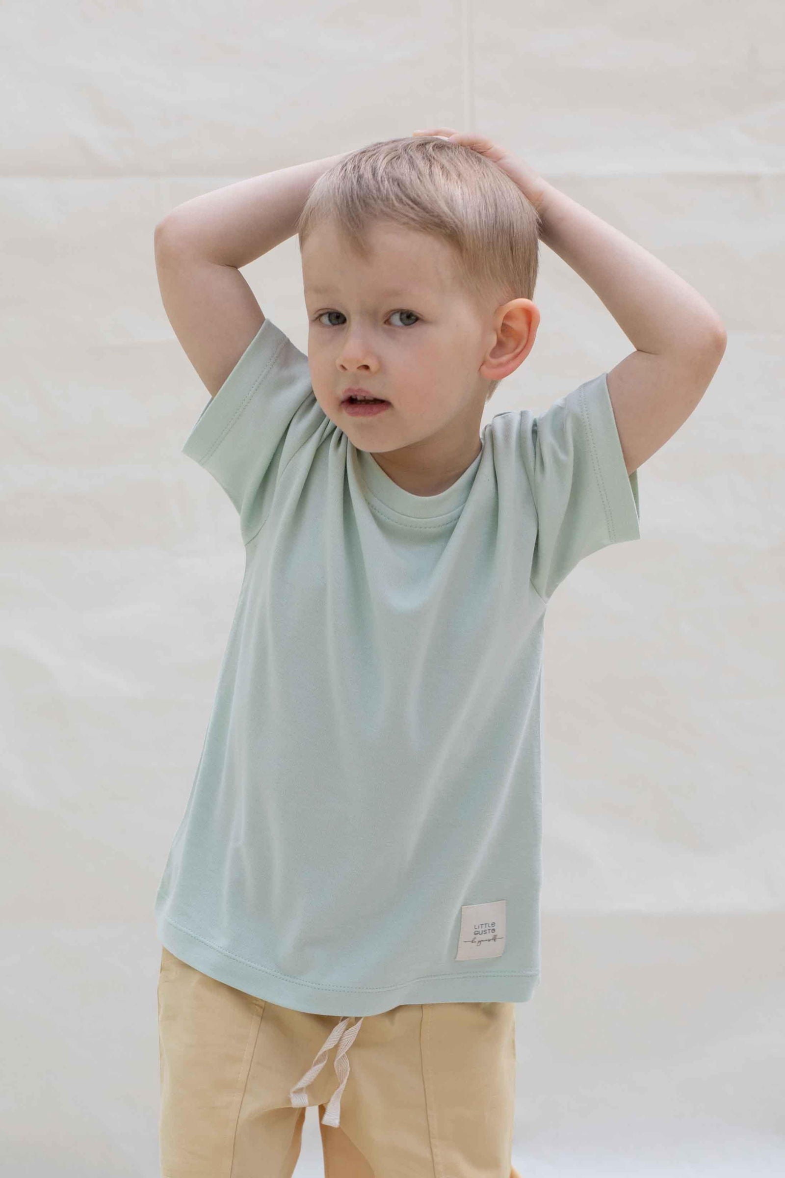 Bambu Oversize Çocuk Tişört Yeşil - Little Gusto - 