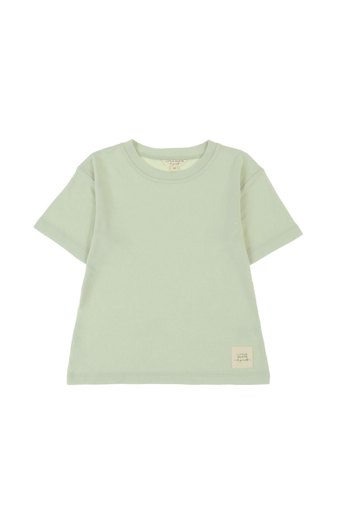 Bambu Oversize Çocuk Tişört Yeşil - Little Gusto - 