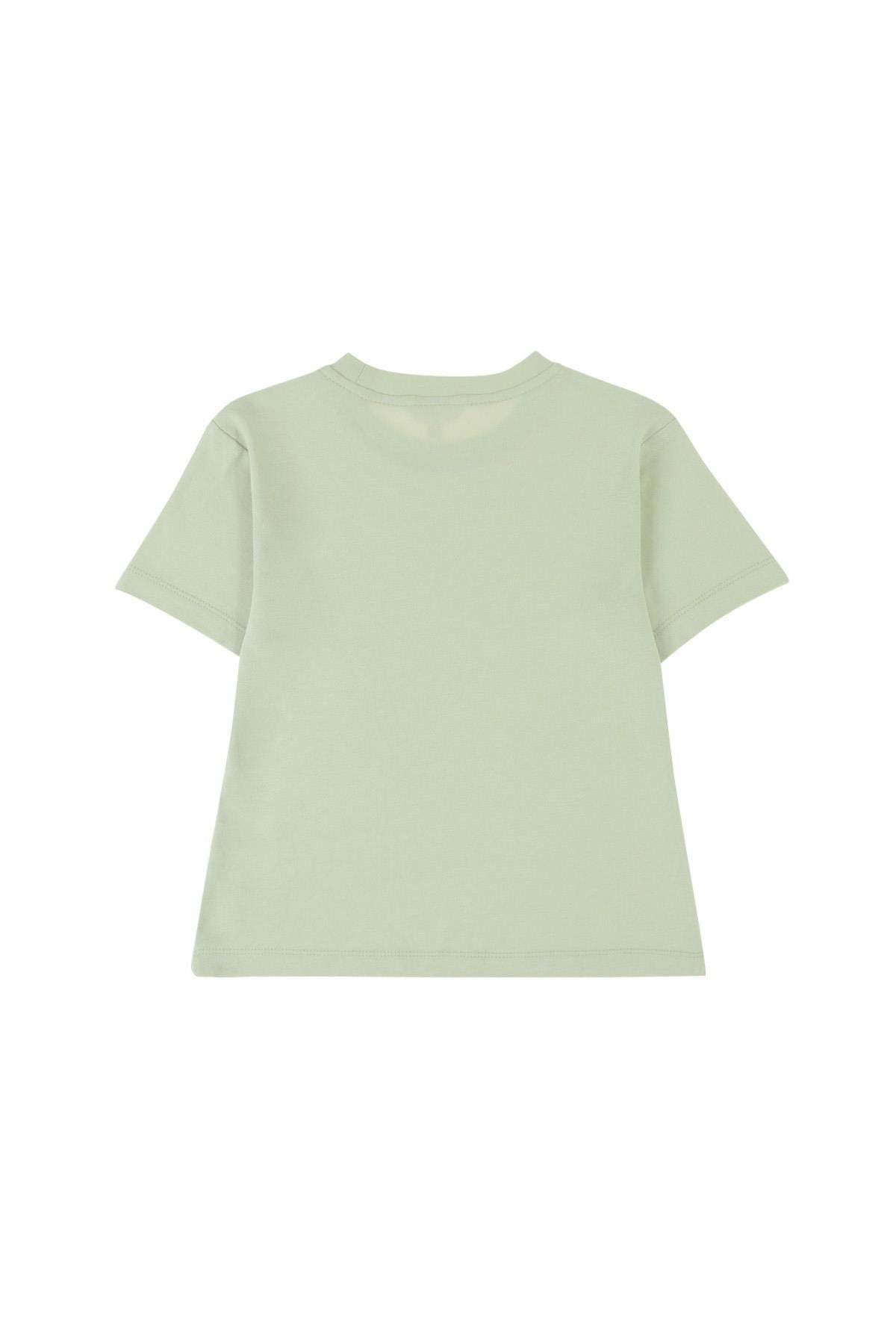 Bambu Oversize Çocuk Tişört Yeşil - Little Gusto - 