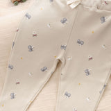 Organik Pamuk Bebek Pantolonu Bej Little Farm Pantolon Little Gusto