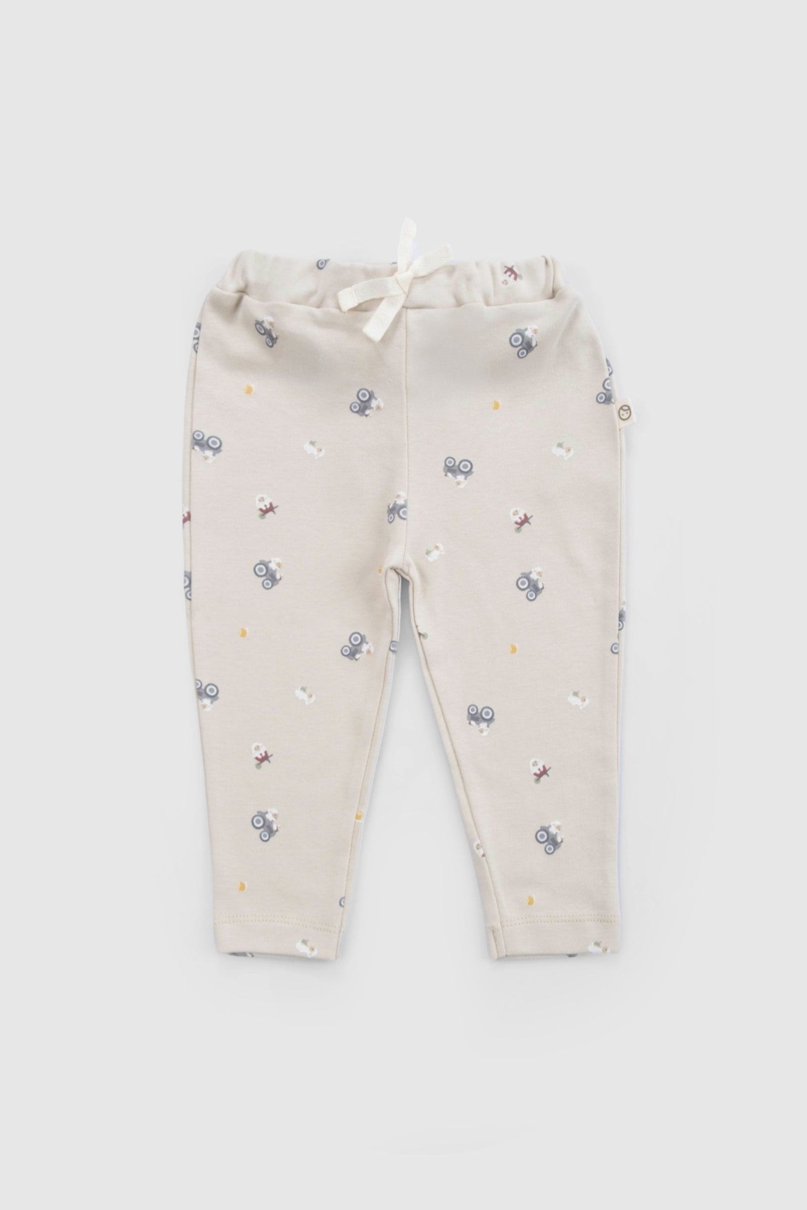 Organik Pamuk Bebek Pantolonu Bej Little Farm Pantolon Little Gusto