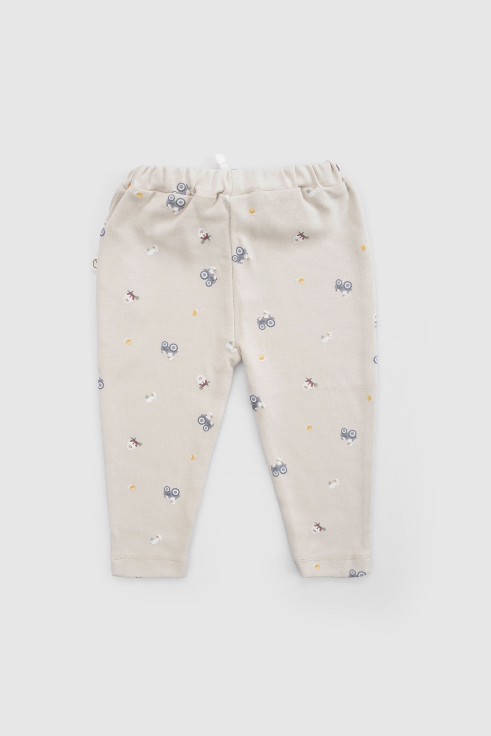 Organik Pamuk Bebek Pantolonu Bej Little Farm Pantolon Little Gusto