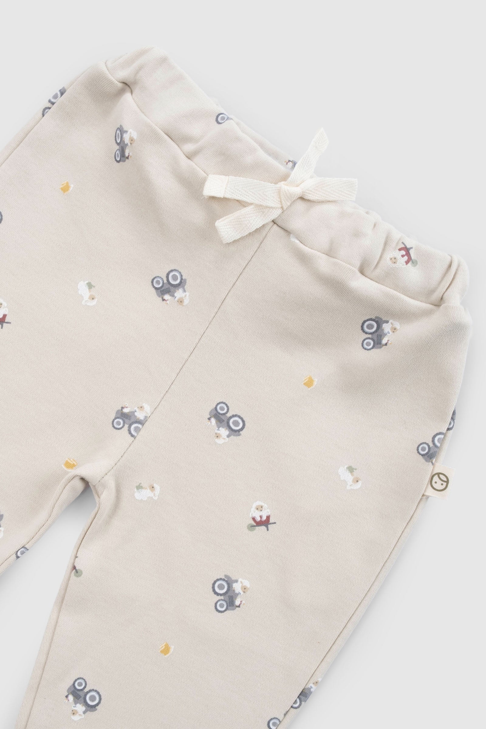 Organik Pamuk Bebek Pantolonu Bej Little Farm Pantolon Little Gusto