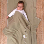Bebek Müslin Bezi Örtü ve Kese Set Organik Pamuk 120 cm Haki - Little Gusto - 