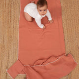 Bebek Müslin Bezi Örtü ve Kese Seti Organik Pamuk 120 cm Pembe - Little Gusto - 