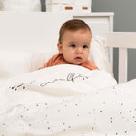 Organik Pamuk Cosmos Beyaz Bebek Nevresim Yastık Seti - Little Gusto - 