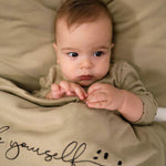 Organik Pamuk Cosmos Haki Bebek Nevresim Yastık Seti - Little Gusto - 