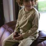 Bebek Pijama Takımı Cosmos Haki Organik  Pamuk - Little Gusto - Bebek Takımları