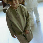 Bebek Pijama Takımı Cosmos Haki Organik  Pamuk - Little Gusto - 