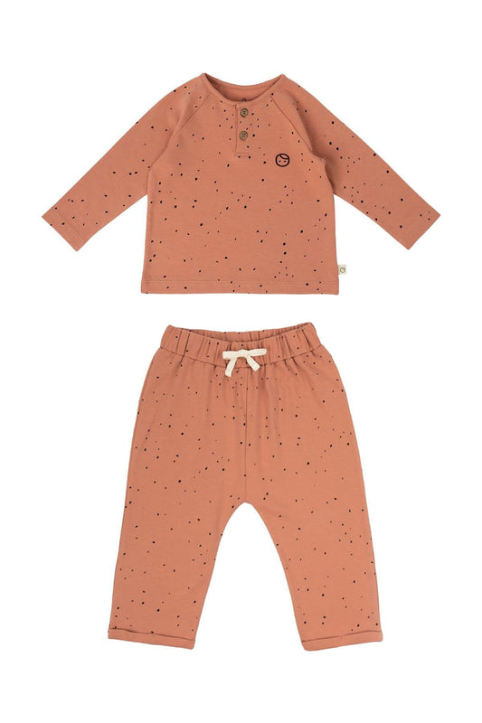 Bebek Pijama Takımı Cosmos Pembe Organik Pamuk - Little Gusto - 