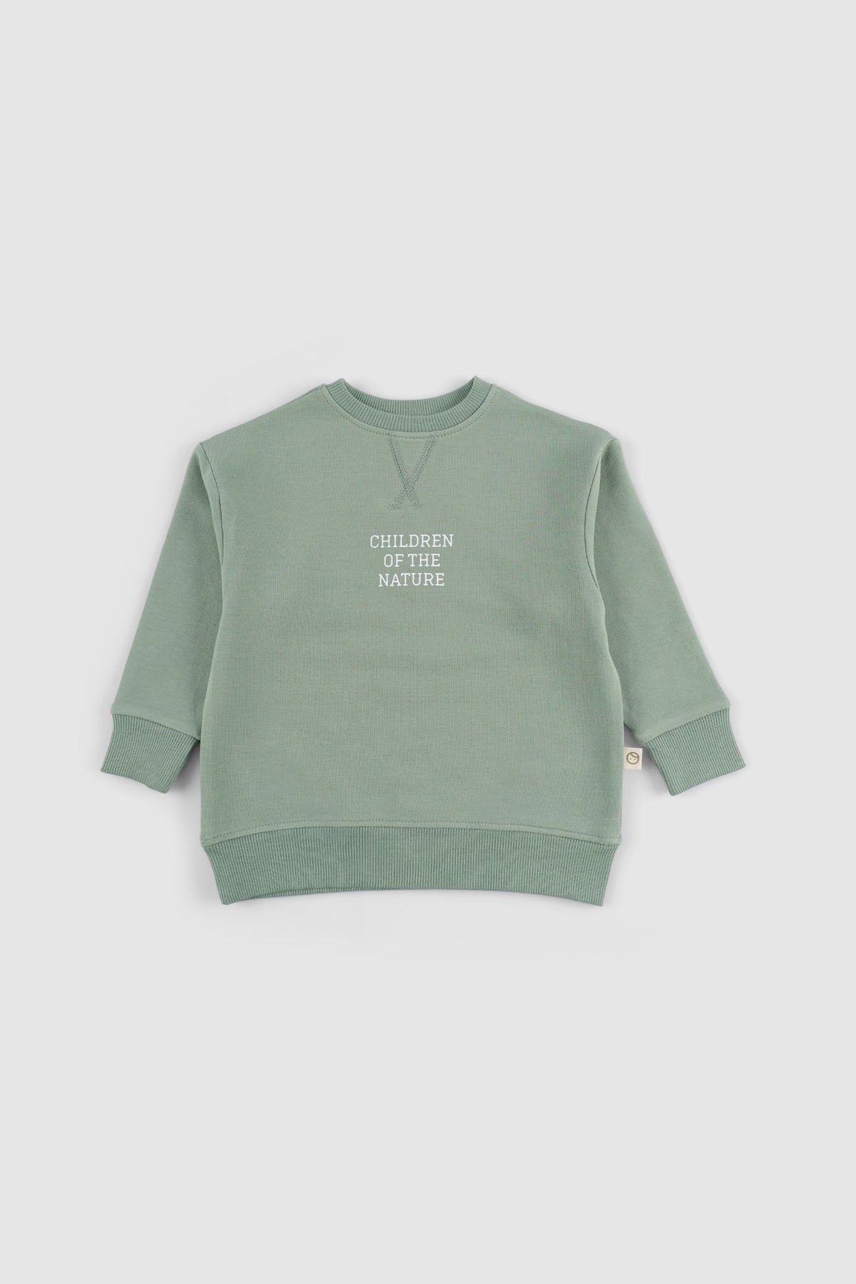 Bebek Sweatshirt Yeşil Organik Pamuk - Little Gusto - Sweat