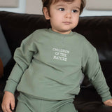 Bebek Sweatshirt Yeşil Organik Pamuk - Little Gusto - 