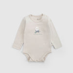 Uzun Kollu Organik Pamuk Bej Body Little Farm Zıbın & Body Little Gusto