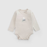 Uzun Kollu Organik Pamuk Bej Body Little Farm Zıbın & Body Little Gusto