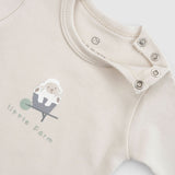 Uzun Kollu Organik Pamuk Bej Body Little Farm Zıbın & Body Little Gusto