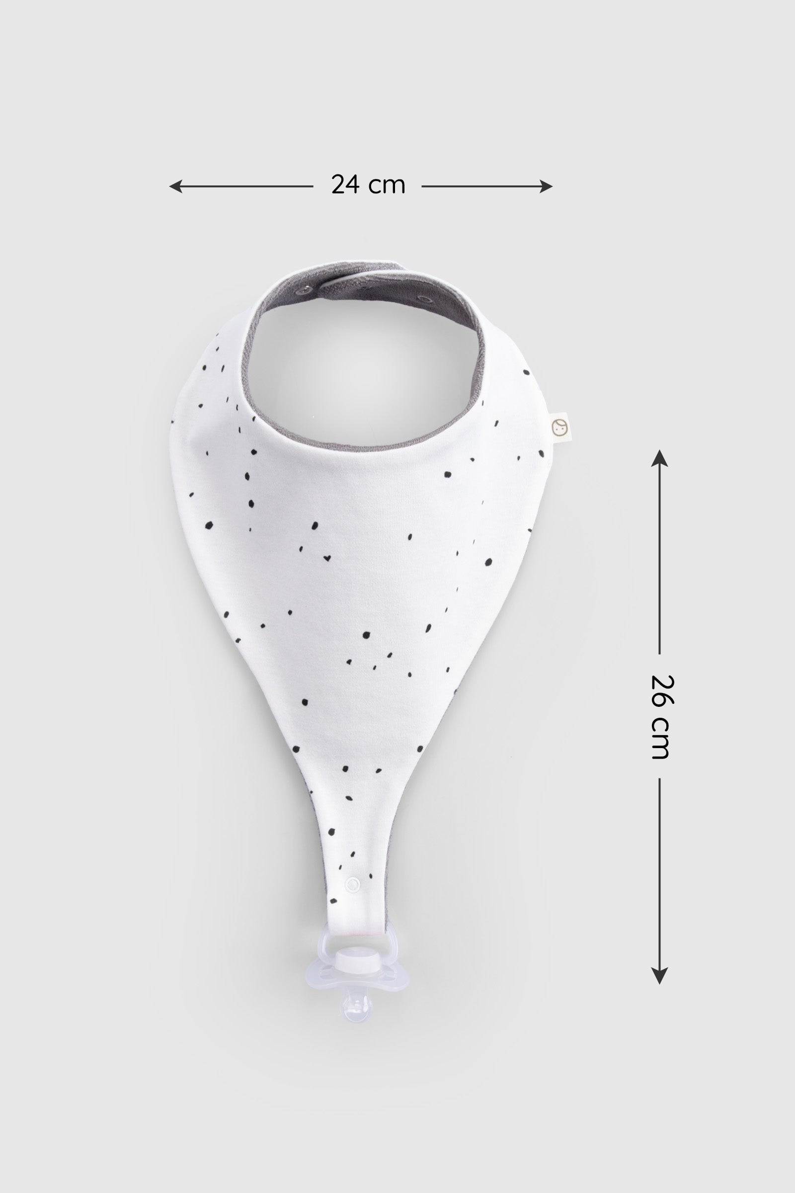 Organik Pamuk Sıvı Geçirmez Cosmos Desen Beyaz Emzik Tutuculu Önlük | Little Gusto