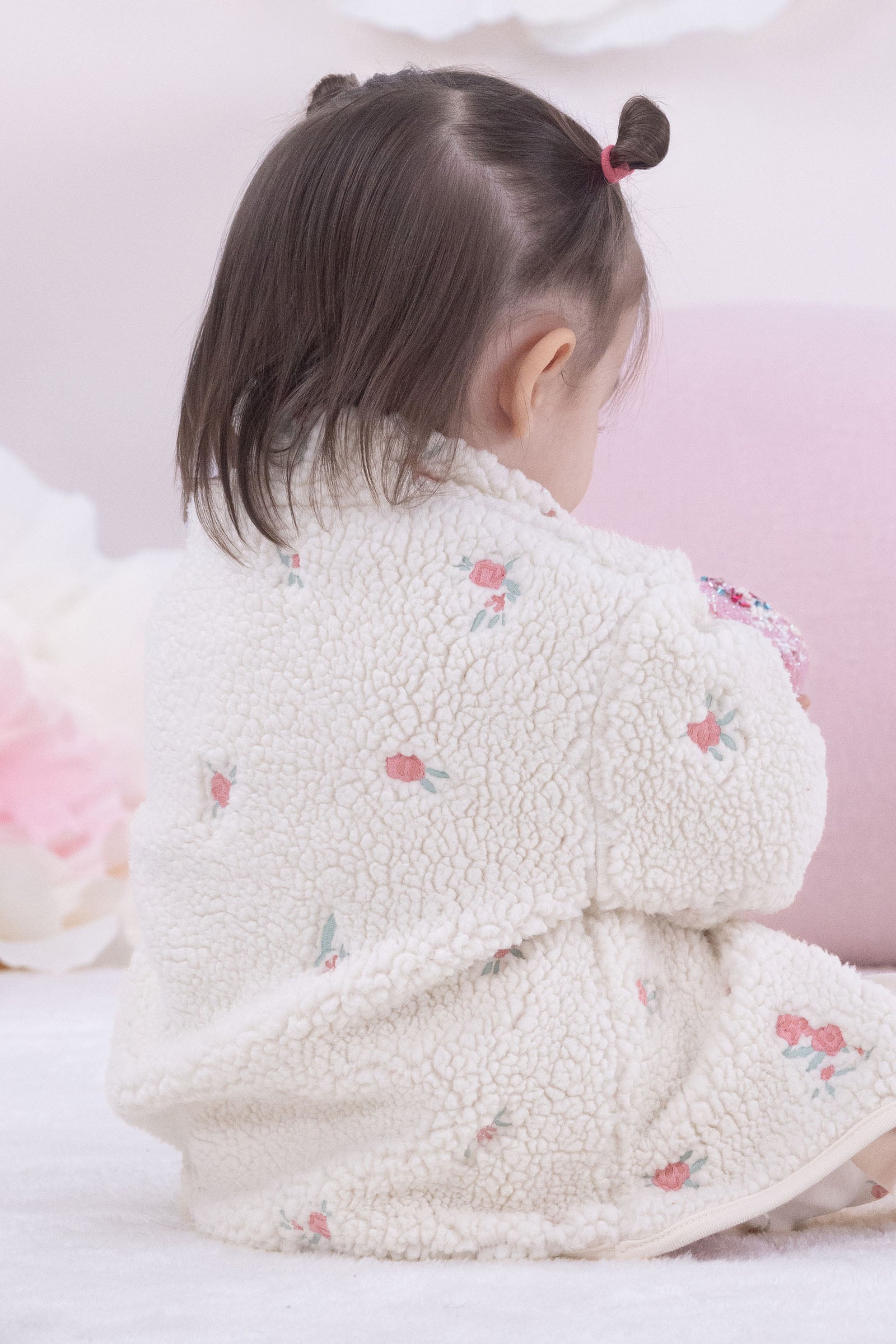 Wellsoft Çiçek Nakışlı Ekru Bebek Ceket Ceket Little Gusto