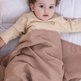 Organik Pamuk Kahve Bebek Battaniyesi Battaniye Little Gusto