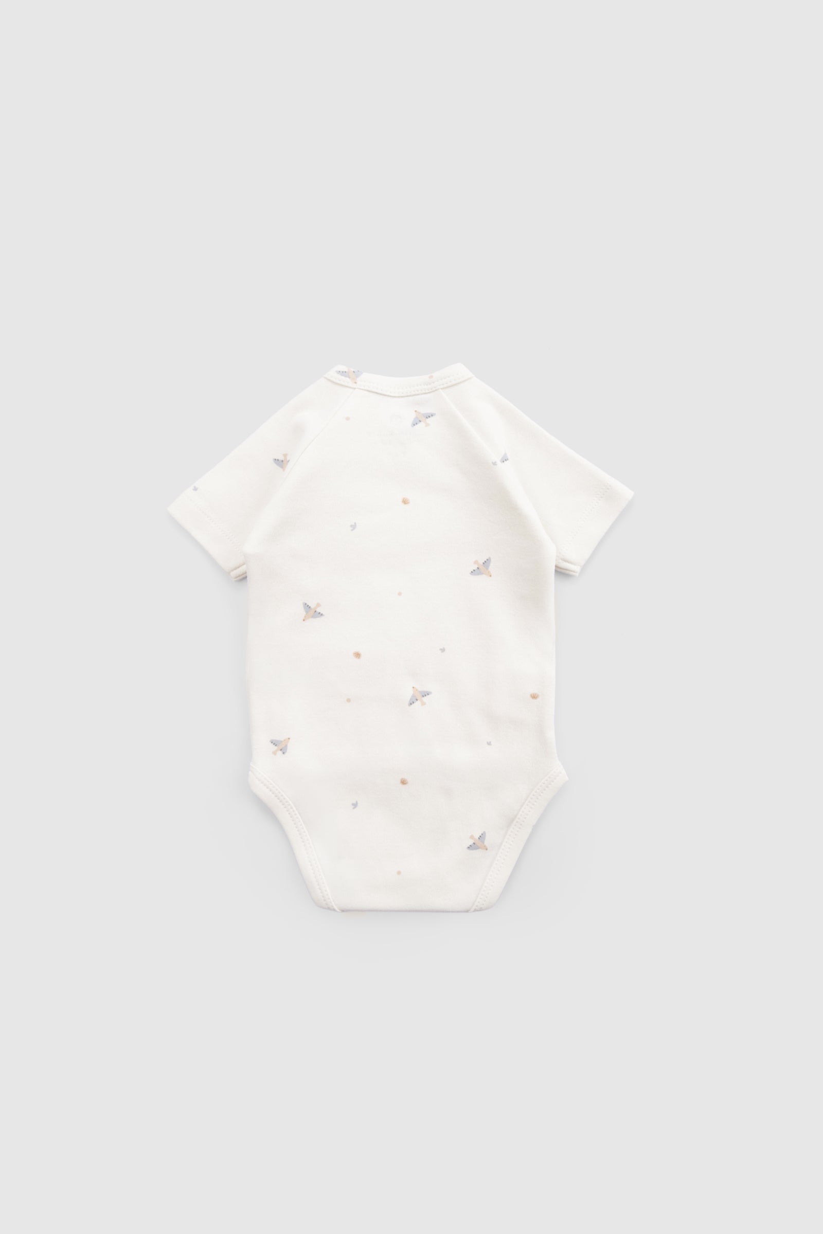 Organik Pamuk Kısa Kollu Kruvaze Zıbın Beyaz Zıbın & Body Little Gusto