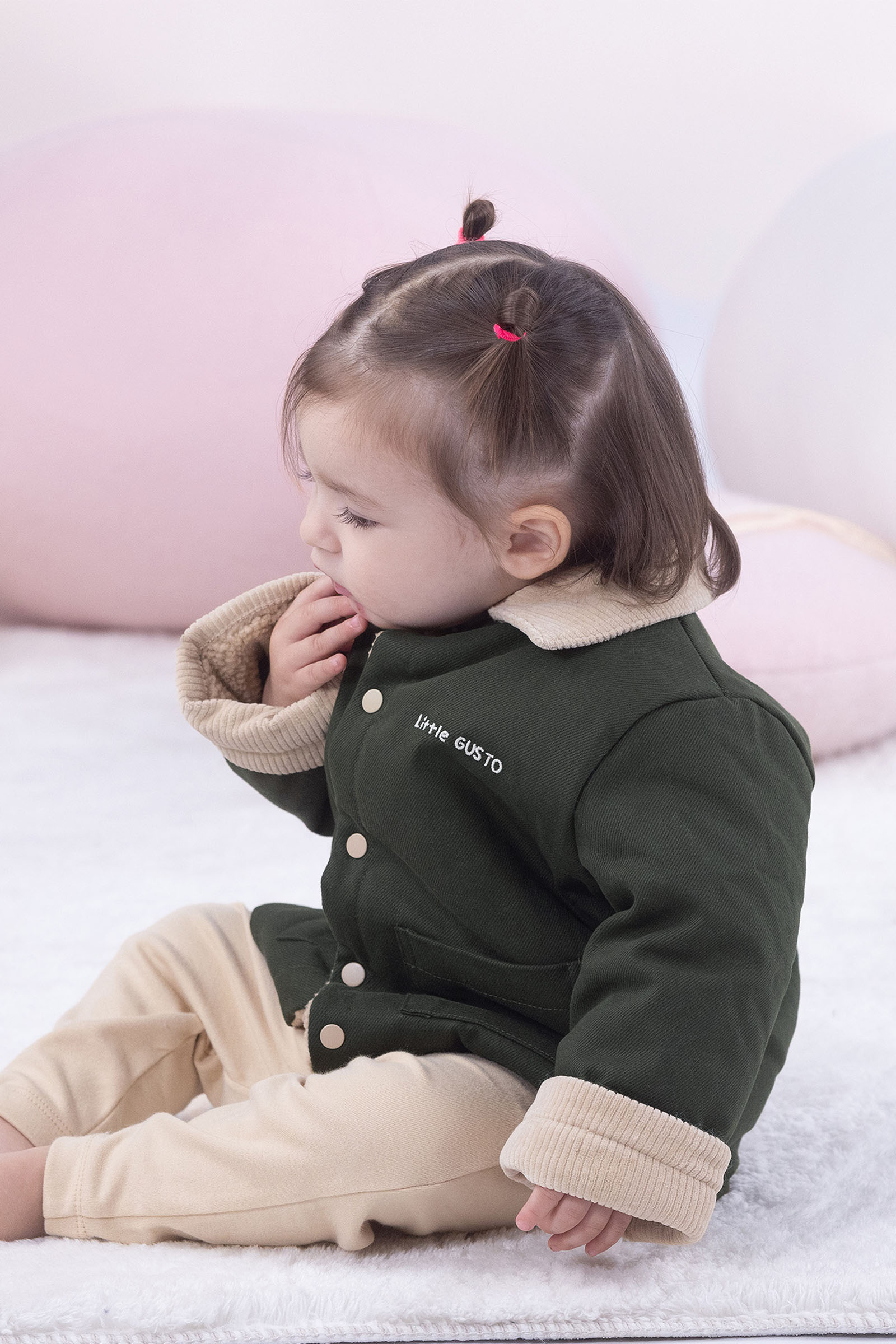 Gabardin Wellsoft Bebek Ceket Yeşil Ceket Little Gusto
