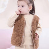 Organik Pamuk Kahve Wellsoft Bebek Yelek Yelek Little Gusto