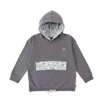 Cepli Kapüşonlu Sweat Çocuk Gri Organik Pamuk - Little Gusto - Çocuk Sweat