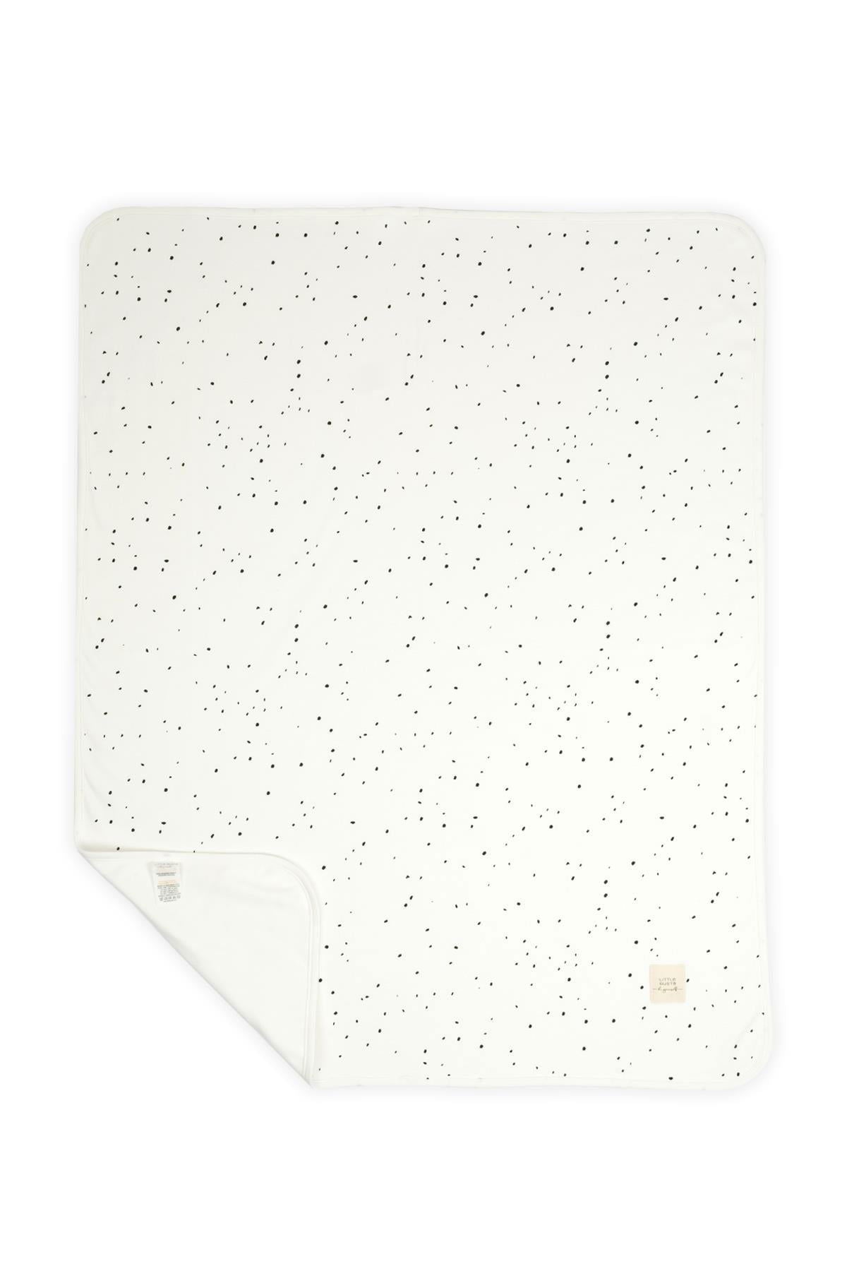 Organik Pamuk 80x100cm Çift Katlı Beyaz Bebek Battaniyesi - Little Gusto - Yenidoğan Battaniye