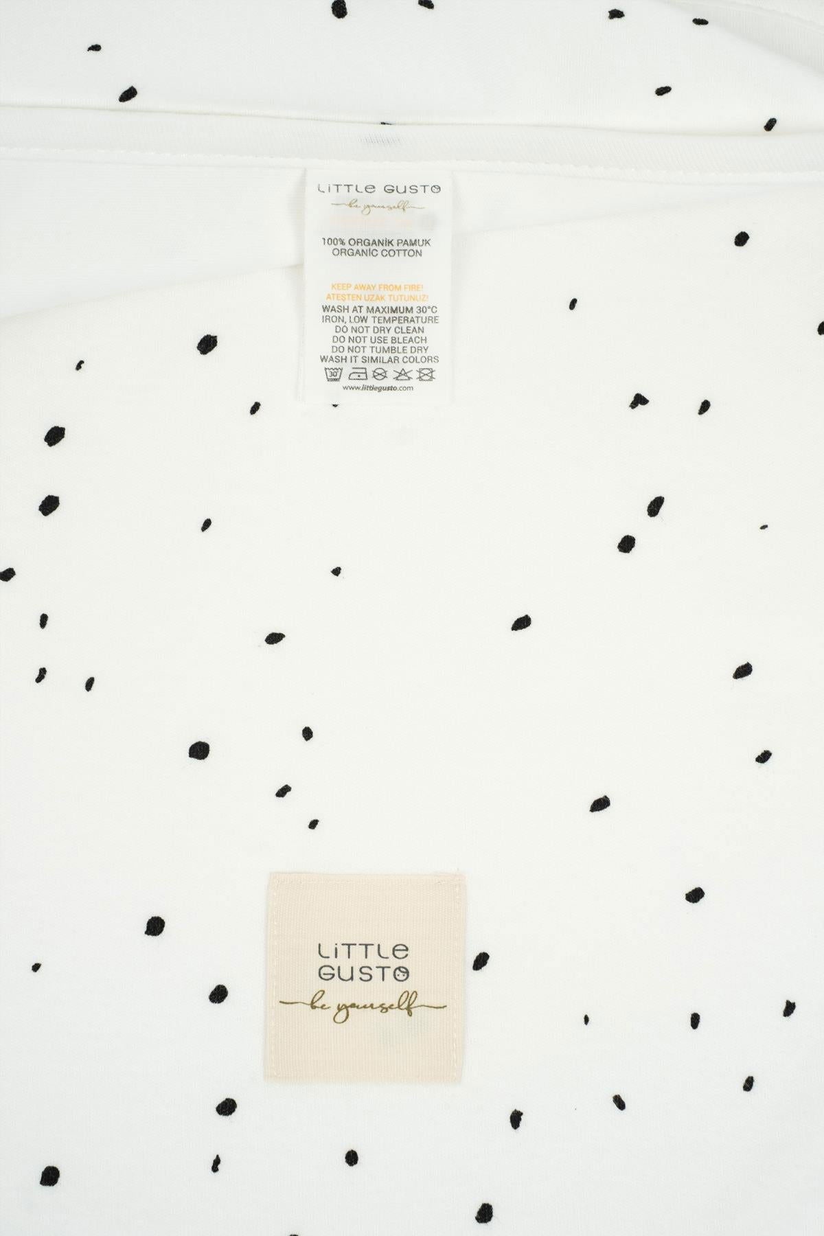 Organik Pamuk 80x100cm Çift Katlı Beyaz Bebek Battaniyesi - Little Gusto - 