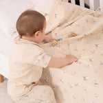 Organik Pamuk 80x100cm Çift Katlı Büyük Pamuk Bebek Battaniyesi - Little Gusto - Bebek Battaniye
