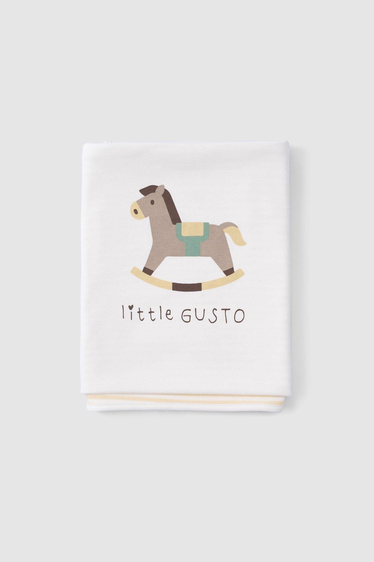 Çift Katlı Organik Pamuk Bebek Battaniyesi Playtime Tay Desenli - Little Gusto - Yenidoğan Battaniye