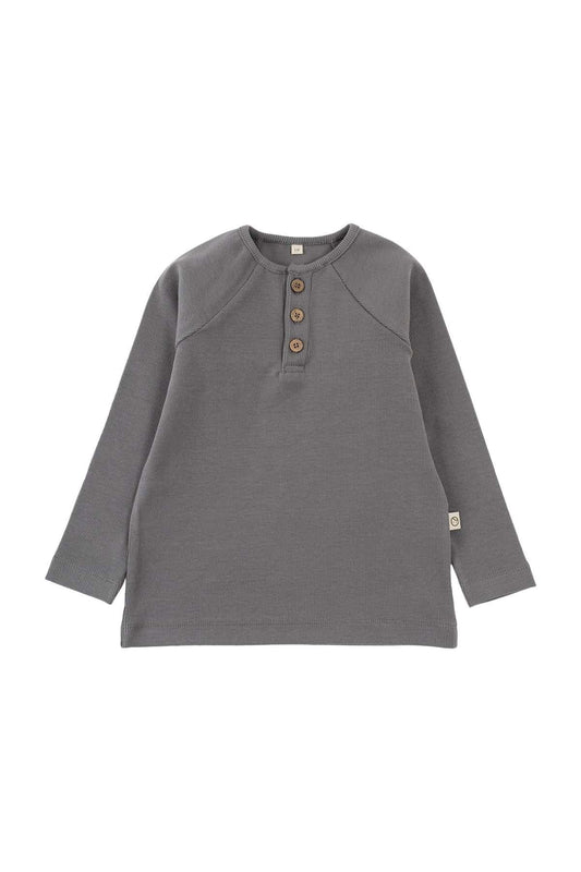 Çocuk Kaşkorse Sweatshirt Gri Organik Pamuk - Little Gusto - 