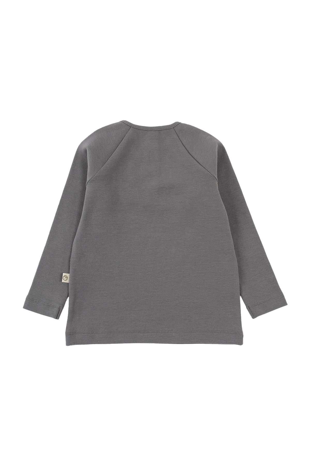 Çocuk Kaşkorse Sweatshirt Gri Organik Pamuk - Little Gusto - 